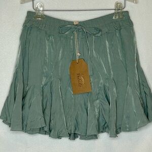 Listiele Teal Ruffle Short Skirt